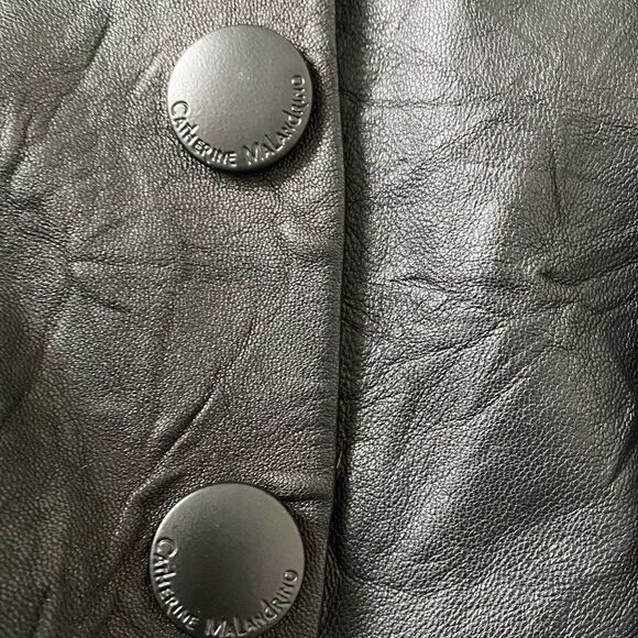 Catherine Malandrino Yellow tag Leather Dress 4/7 sleeves Classy Retro Hepburn - Picture 4 of 10